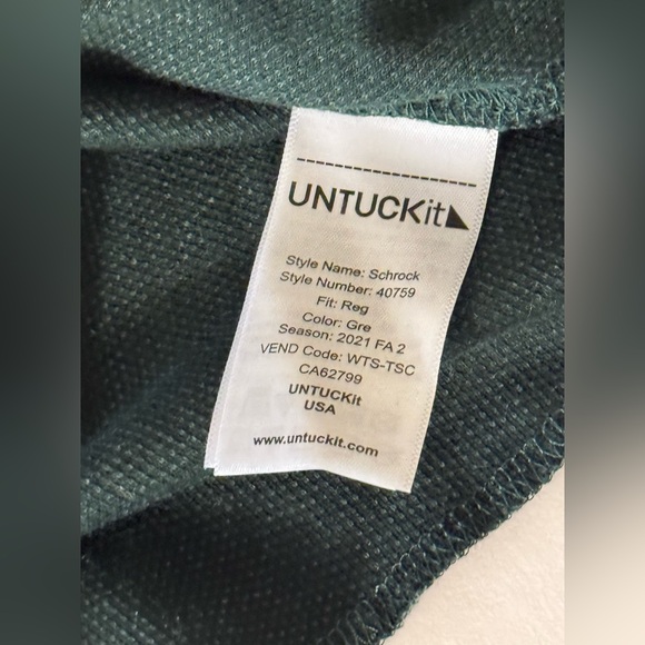 UNTUCKit Mens Henley Green Long Sleeve Snap Button Pullover Shirt Sz Extra Large - Picture 4 of 10